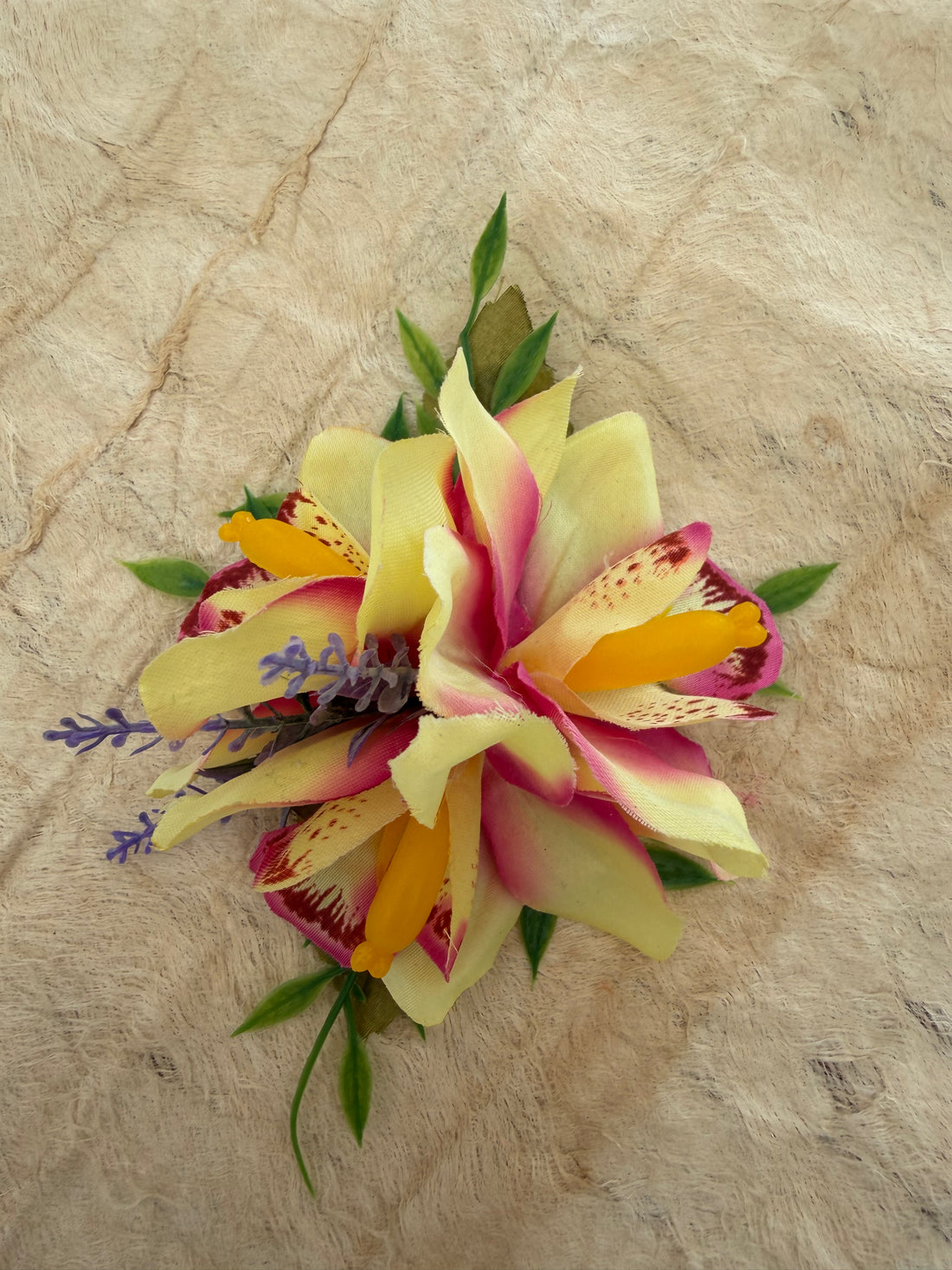 Tropical Sunrise Orchid Hair Clip