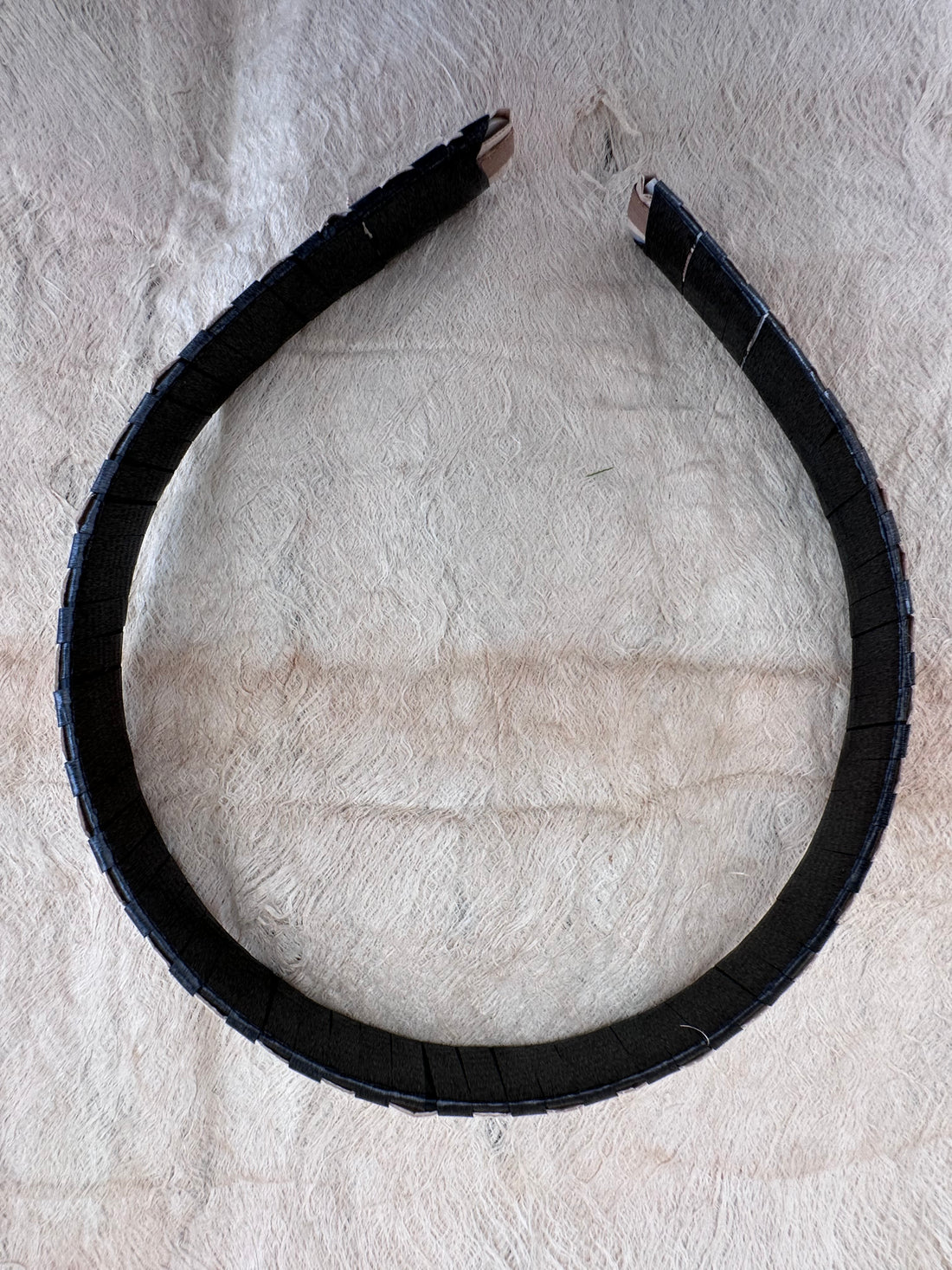 Lauhala headband with Black Ribbon (Thin)
