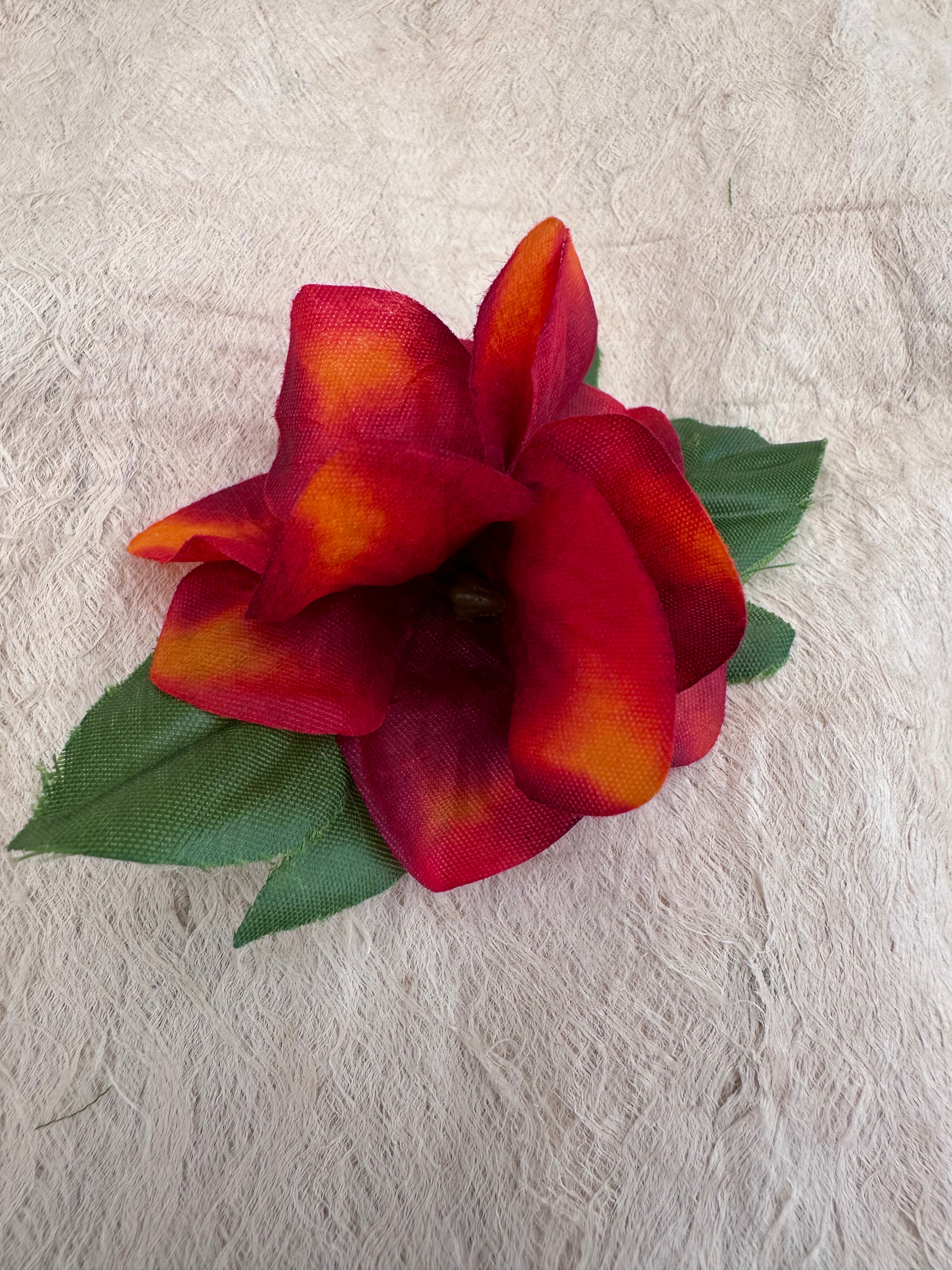 Mini Single OrangeFlower Hair Clip
